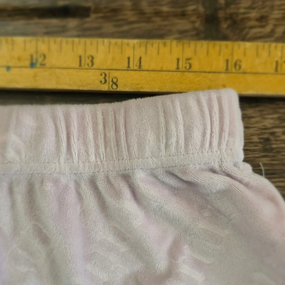 JUICY COUTURE‎ Sleep Shorts Womens XL Pink Velour Logo Embossed Lounge Pajamas